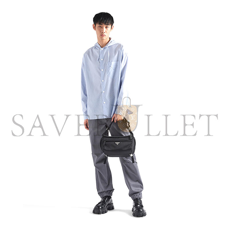 Pra*a re-nylon and saffiano leather shoulder bags 2vh994 (27*15.5*14cm)